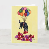 Black Labrador Floating Dankeschön Karte (Vorderseite)