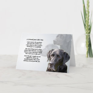 Black Labrador Friend Gedicht Karte