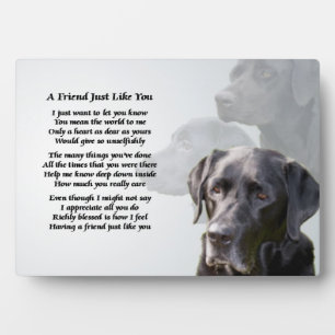 Black Labrador Friend Gedicht Plaque Fotoplatte