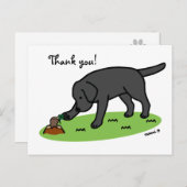 Black Labrador Friendly Vielen Dank Postcard Postkarte (Vorne/Hinten)