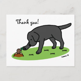 Black Labrador Friendly Vielen Dank Postcard Postkarte