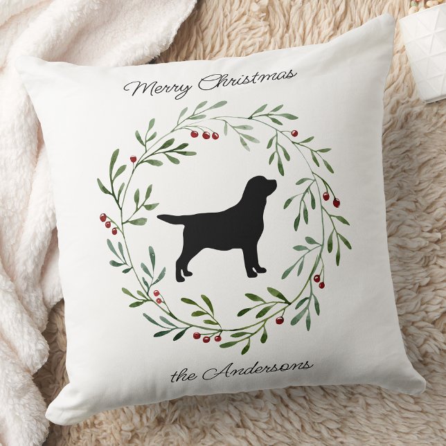 Black Labrador Frohe Weihnachten - Labrador Retrie Kissen (Von Creator hochgeladen)