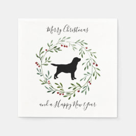 Black Labrador Frohe Weihnachten - Labrador Retrie Serviette