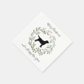 Black Labrador Frohe Weihnachten - Labrador Retrie Serviette (Ecke)