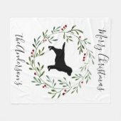 Black Labrador Frohe Weihnachts Labrador Retriever Fleecedecke (Vorderseite (Horizontal))
