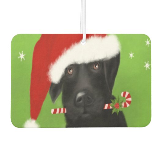 Black Labrador - Funny Labrador Christmas Freshene Autolufterfrischer (Vorderseite)