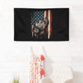 Black Labrador Gift USA Flag Lab Owner Duck Hunter Banner (Insitu)