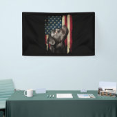 Black Labrador Gift USA Flag Lab Owner Duck Hunter Banner (Messeveranstaltung)