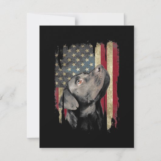Black Labrador Gift USA Flag Labrador Eigentümer D Dankeskarte (Vorderseite)