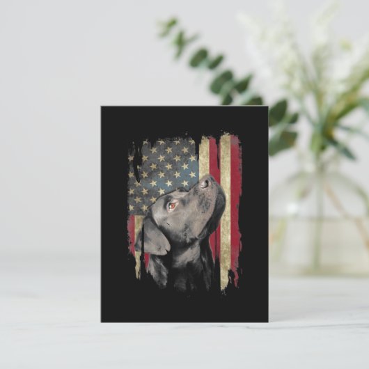 Black Labrador Gift USA Flag Labrador Eigentümer D Dankeskarte (Stehend Vorderseite)
