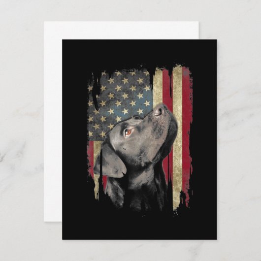 Black Labrador Gift USA Flag Labrador Eigentümer D Dankeskarte (Vorne/Hinten)