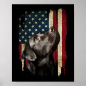 Black Labrador Gift USA Flag Labrador Eigentümer D Poster (Vorne)