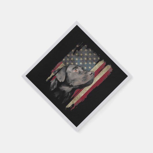 Black Labrador Gift USA Flag Labrador Eigentümer D Serviette (Ecke)