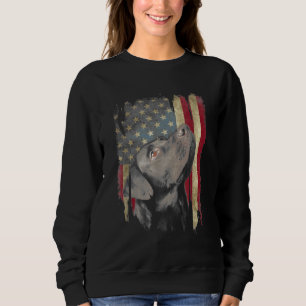 Black Labrador Gift USA Flag Labrador Eigentümer D Sweatshirt