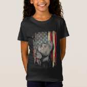 Black Labrador Gift USA Flag Labrador Eigentümer D T-Shirt (Vorderseite)