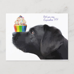 Black Labrador - Haben Sie Cupcakes gesagt - Hund  Postkarte