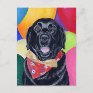 Black Labrador Happy Birthay Painting Postkarte
