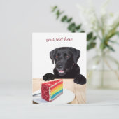 Black Labrador - Happy Birthday - Danke - Hund Postkarte (Stehend Vorderseite)