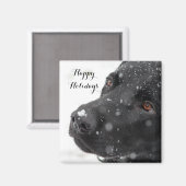 Black Labrador Happy Holidays Magnet (Vorderseite/Rückseite)