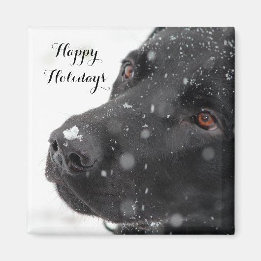 Black Labrador Happy Holidays Magnet (Vorne)