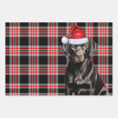 Black Labrador Hund Karierte Weihnachten Geschenkpapier Set (Vorderseite 3)