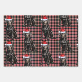 Black Labrador Hund Karierte Weihnachten Geschenkpapier Set (Vorderseite 2)