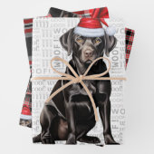 Black Labrador Hund Karierte Weihnachten Geschenkpapier Set (Beispiel)