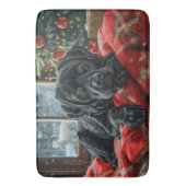 Black Labrador Hund Weihnachten Badematte (Vorderseite Vertikal)