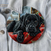 Black Labrador Hund Weihnachten Button (Beispiel)
