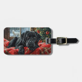Black Labrador Hund Weihnachten Gepäckanhänger (Vorderseite horizontal)