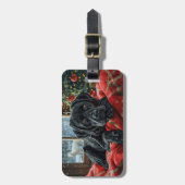 Black Labrador Hund Weihnachten Gepäckanhänger (Vorderseite vertikal)