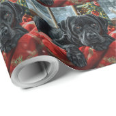 Black Labrador Hund Weihnachten Geschenkpapier (Rolleneckpunkt)