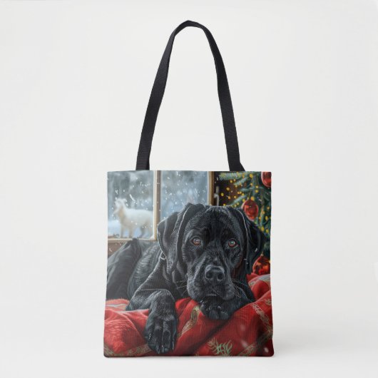 Black Labrador Hund Weihnachten Tasche (Vorderseite)
