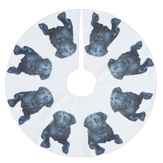 Black Labrador Hund Weihnachtsbaum Röcke Polyester Weihnachtsbaumdecke (Vorderseite)