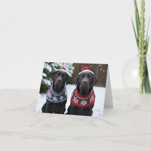 Black Labrador Hunde Weihnachtskarte Karte