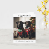Black Labrador Hunde Weihnachtskarte Karte (Gelbe Blume)