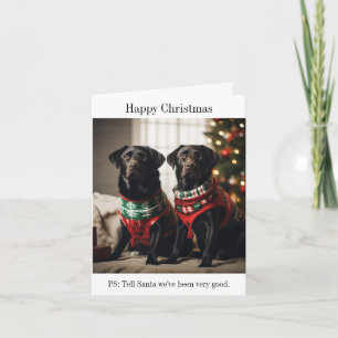 Black Labrador Hunde Weihnachtskarte Karte