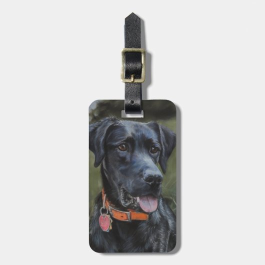 Black Labrador Hundegepäck Gepäckanhänger (Vorderseite vertikal)