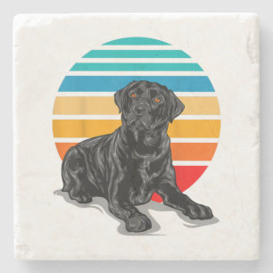 Black Labrador Hundeschliff Vintager Retrostil Steinuntersetzer