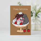 Black Labrador & Ice Cream Einladung (Stehend Vorderseite)