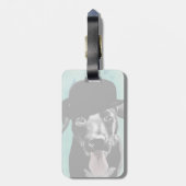 Black Labrador in Bowler Hat Gepäckanhänger (Rückseite vertikal)