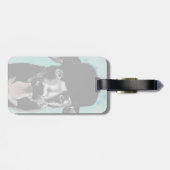 Black Labrador in Bowler Hat Gepäckanhänger (Rückseite horizontal)