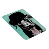 Black Labrador in Bowler Hat Magnet (Rechte Seite)