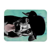 Black Labrador in Bowler Hat Magnet (Horizontal)