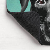 Black Labrador in Bowler Hat Mousepad (Ecke)