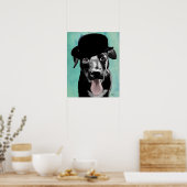 Black Labrador in Bowler Hat Poster (Küche)