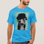 Black Labrador in Bowler Hat T-Shirt (Vorderseite)