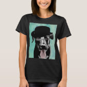 Black Labrador in Bowler Hat T-Shirt (Vorderseite)