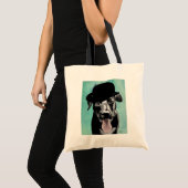 Black Labrador in Bowler Hat Tragetasche (Vorderseite (Produkt))