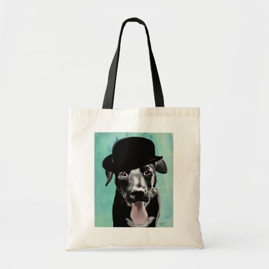 Black Labrador in Bowler Hat Tragetasche (Vorne)